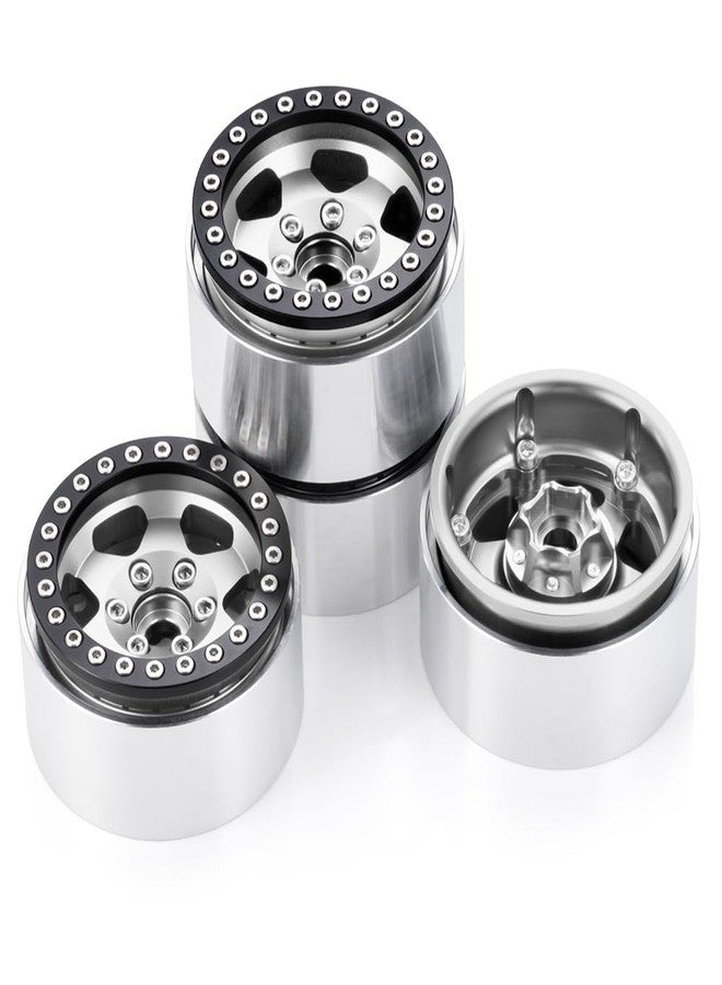 موهيرو مجموعة عجلات MOHERO CNC مقاس 1.9 بوصة بتقنية Beadlock، مكونة من 4 قطع، مناسبة لسيارات Axial SCX10 I II III و Wraith 90048 و TRX4 و Red-cat Gen7 Gen8 1/10th RC Crawler Cars، قطع غيار للترقية (رمادي) - Image 4